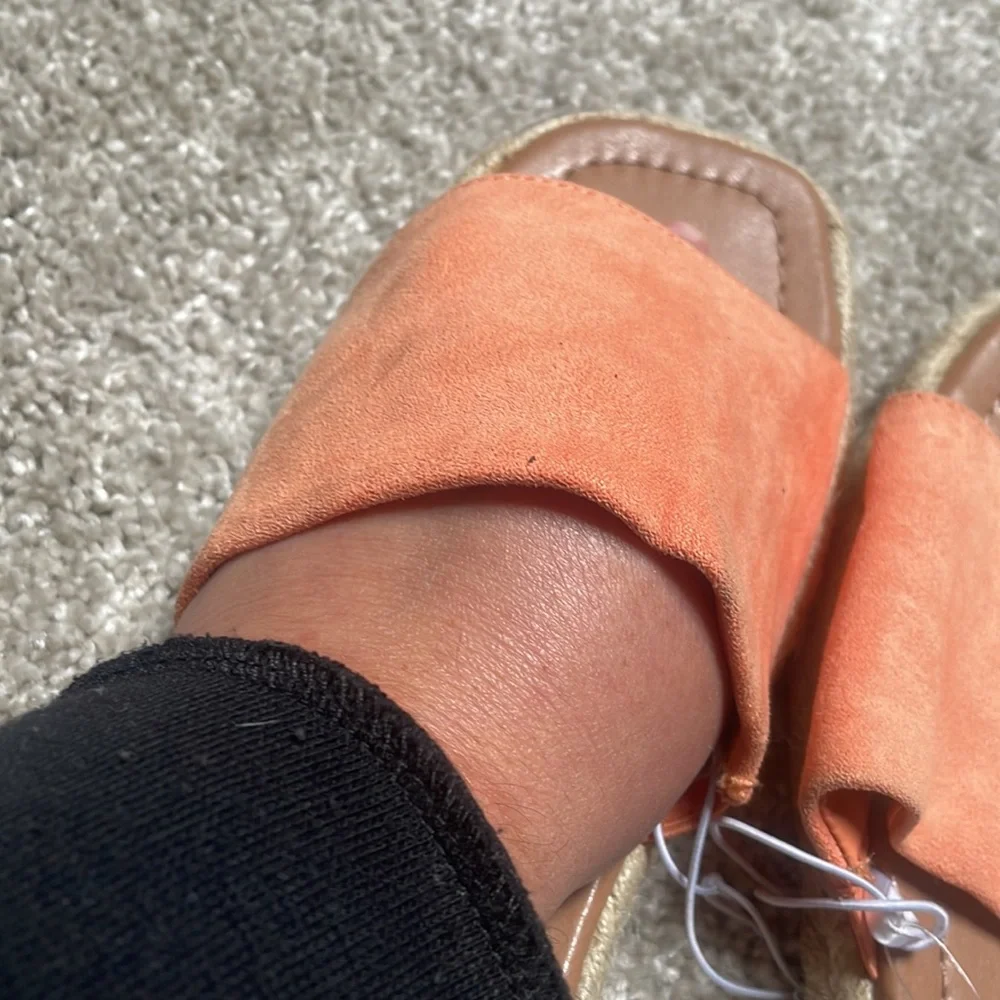 Universal thread orange tan espadrilles size 11 new